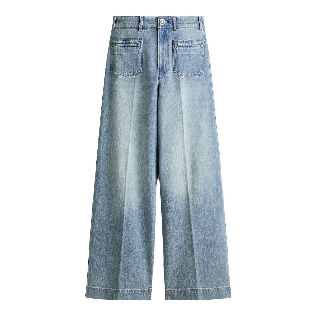 H&M Wide High Jeans in denim blue