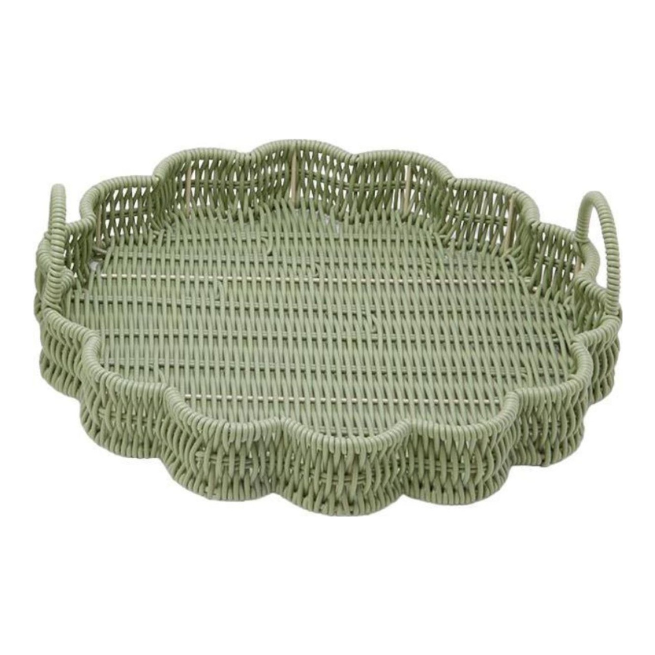 Two's Company Woven Scalloped Tray