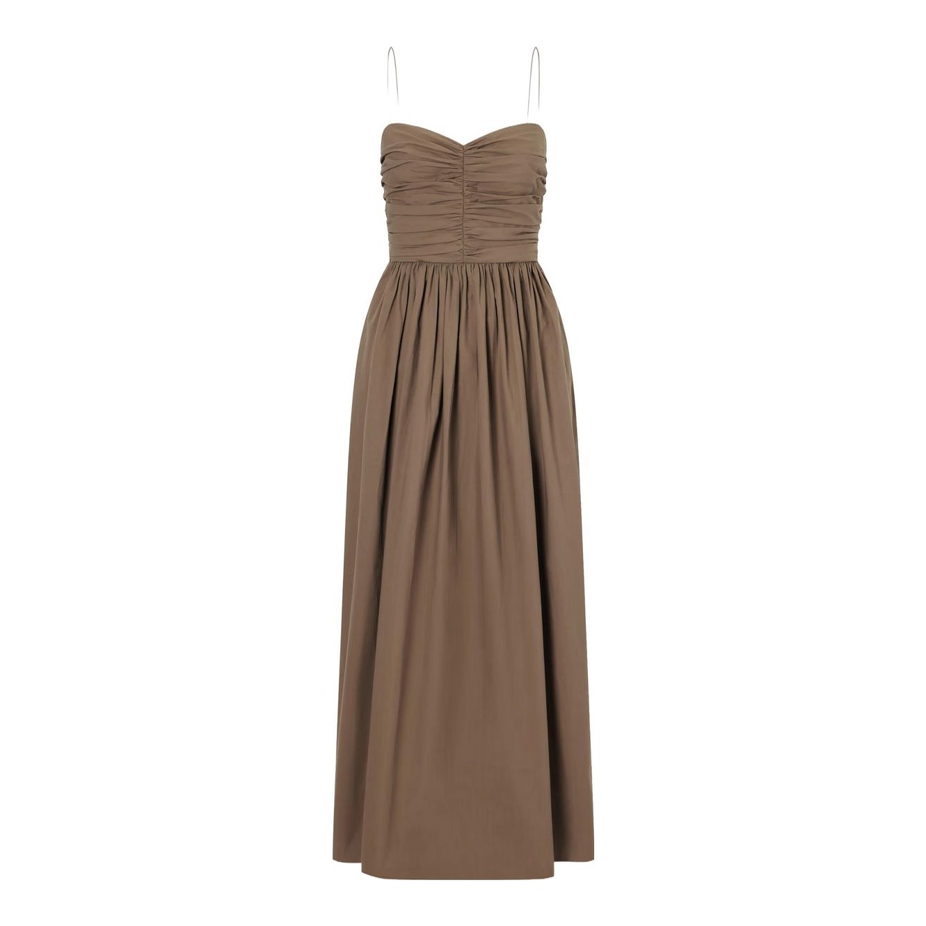 Matteau | Gathered Cotton and Silk-Blend Maxi Dress