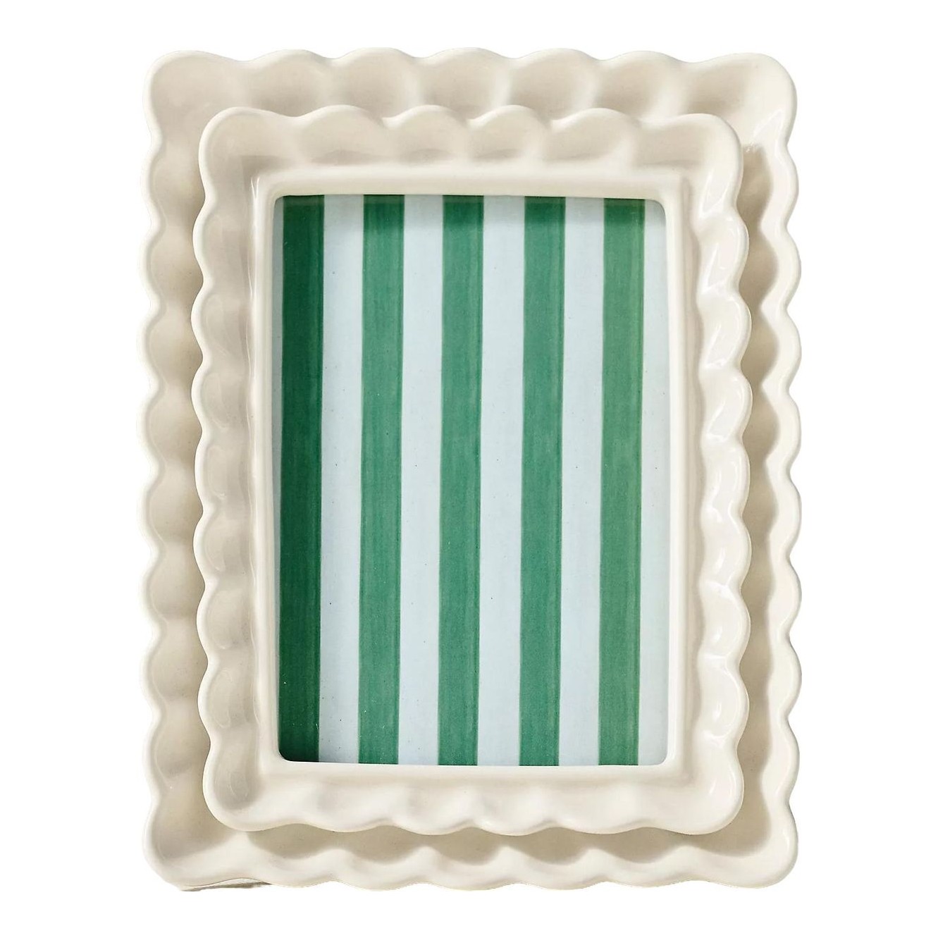 Maeve Scalloped Stoneware Picture Frame