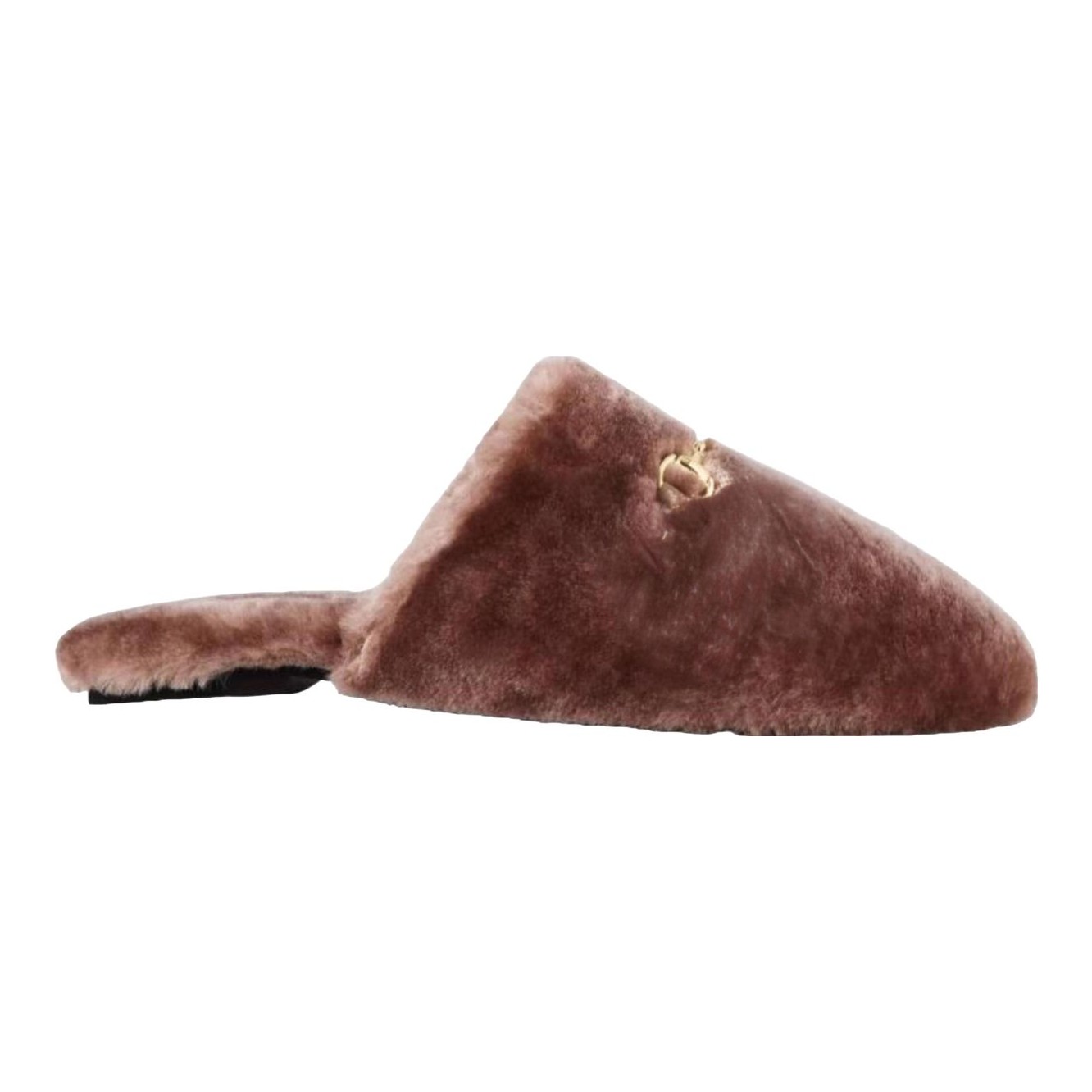Weekend Collection Horsebit Fuzzy Slide Flat