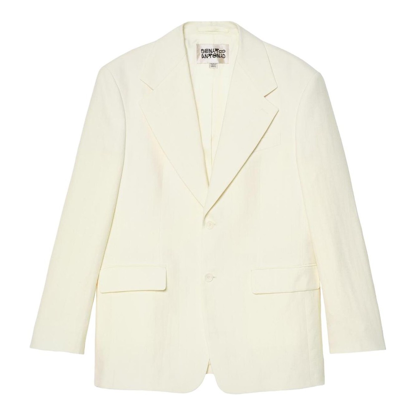 Oversized Fit Herringbone Linen-Wool Suit Blazer