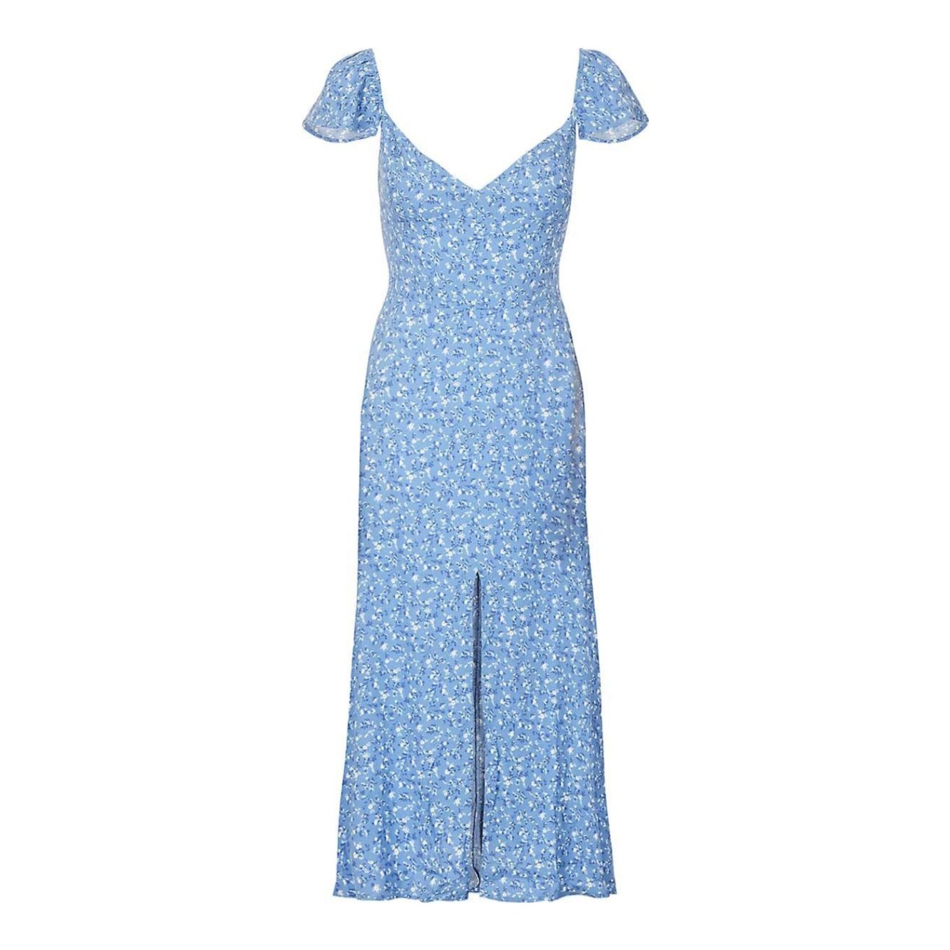 Baxley Floral Cap-Sleeve Midi Dress