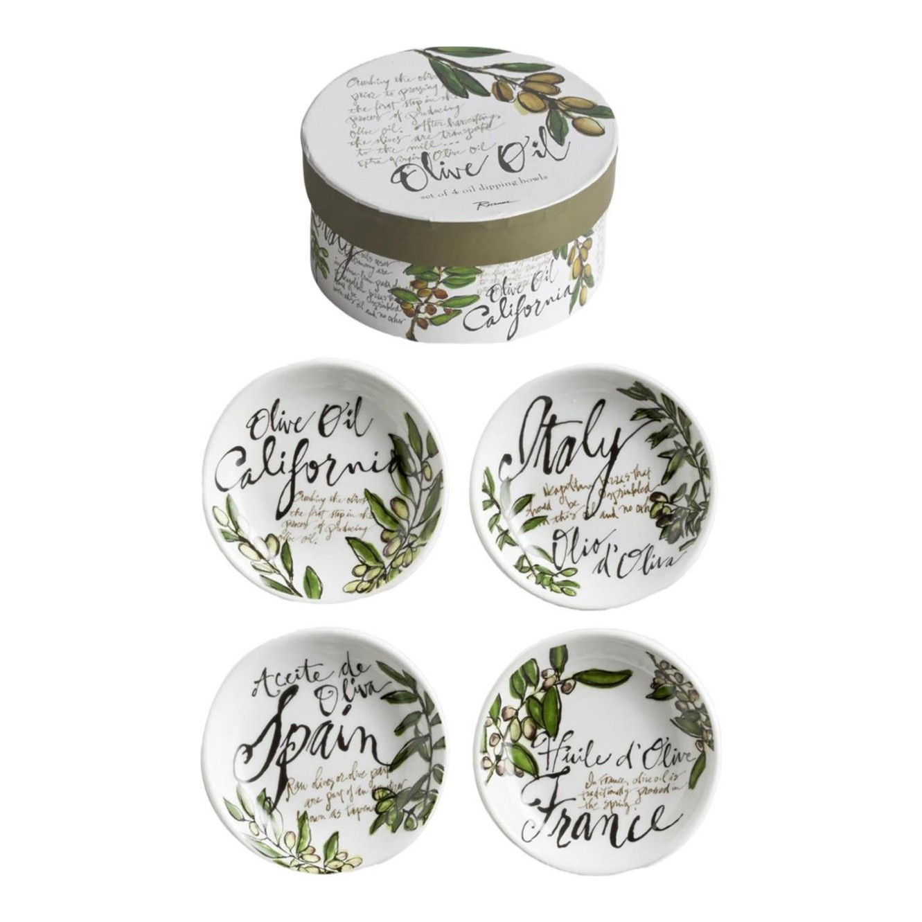 Rosanna Olive Oil Dipping Dishes, Set of 4, a thoughtful Christmas gift for teachers