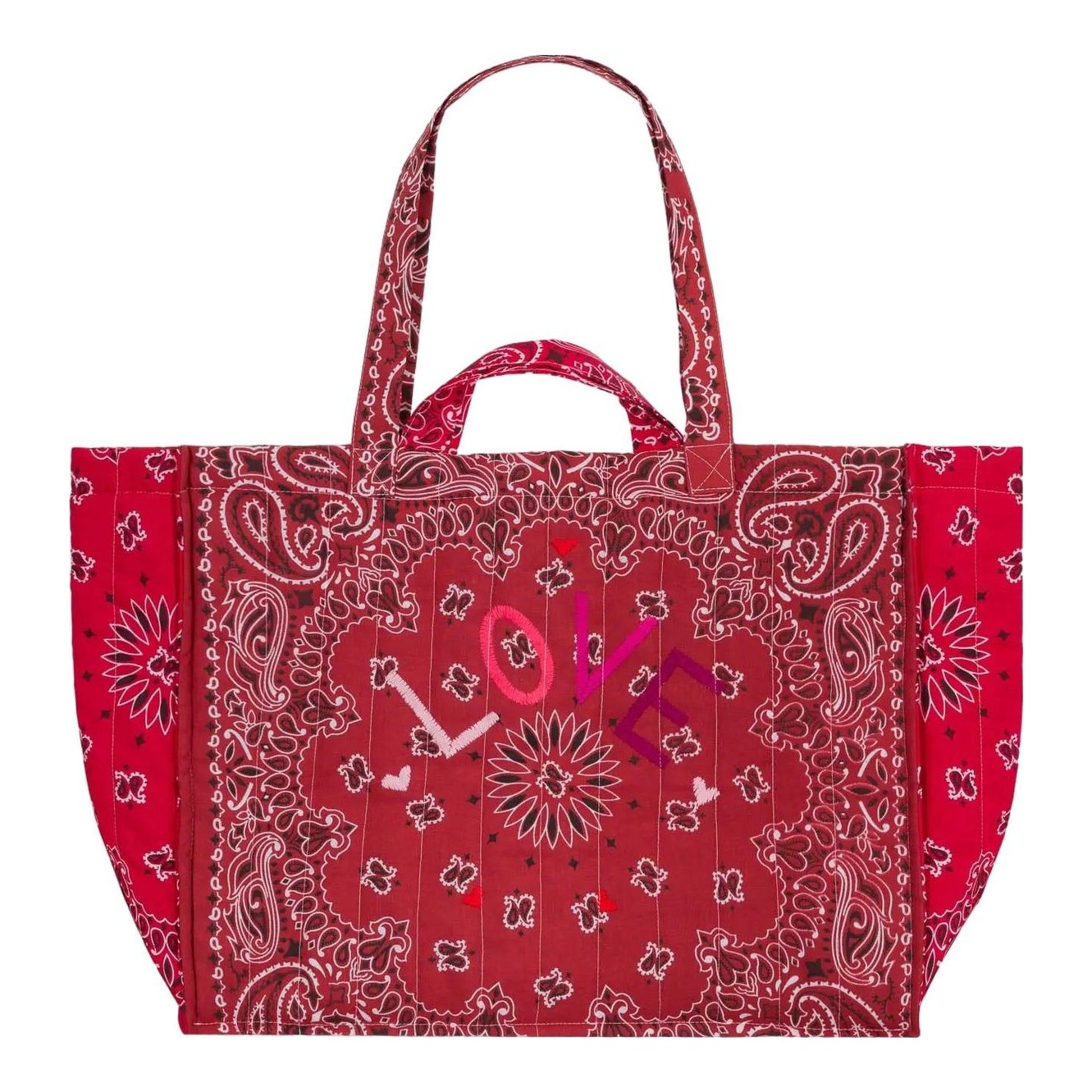 Call It By Your Name | Maxi Quilted Cabas Tote with Love Embroidery
