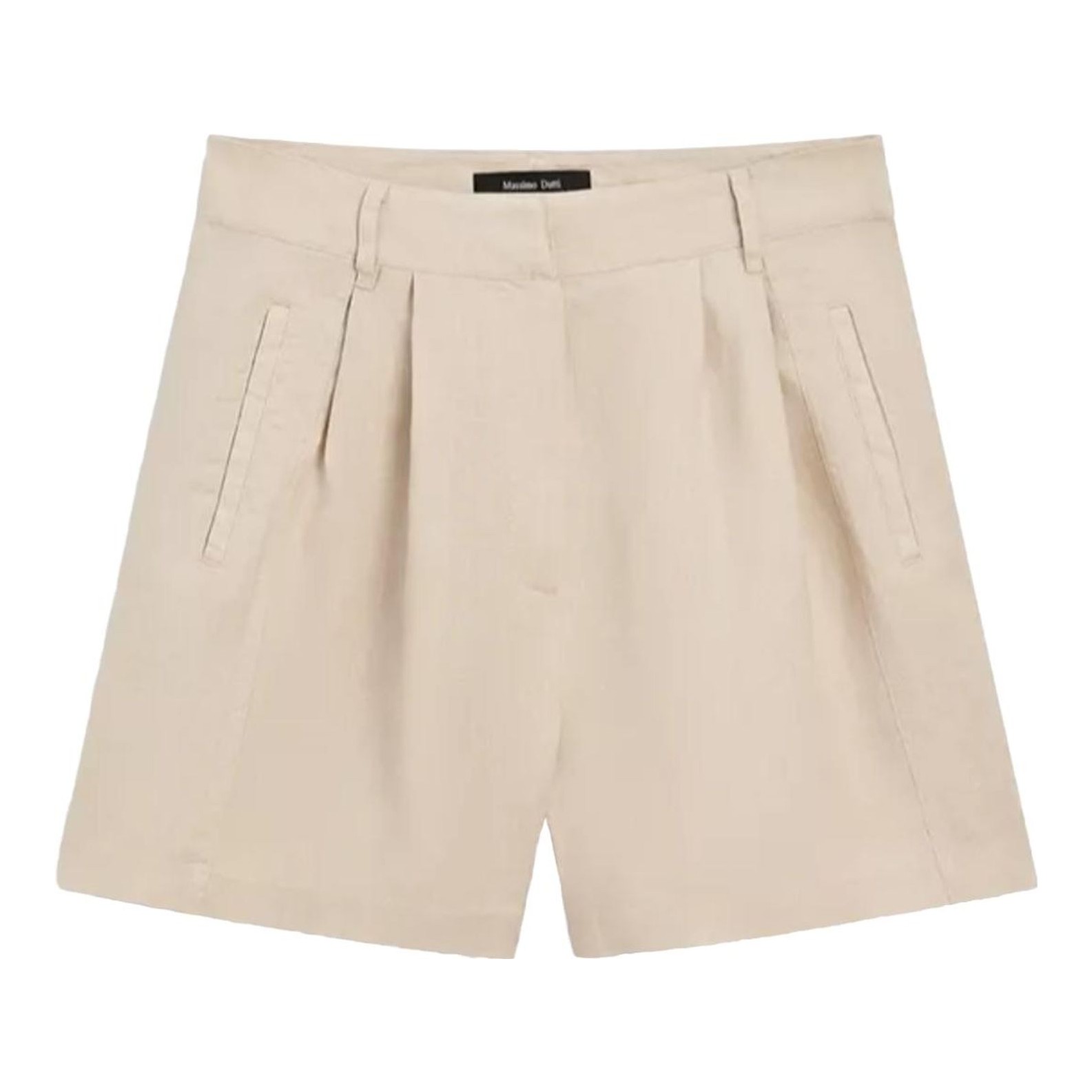 100% Linen Long Bermuda Shorts with Darts