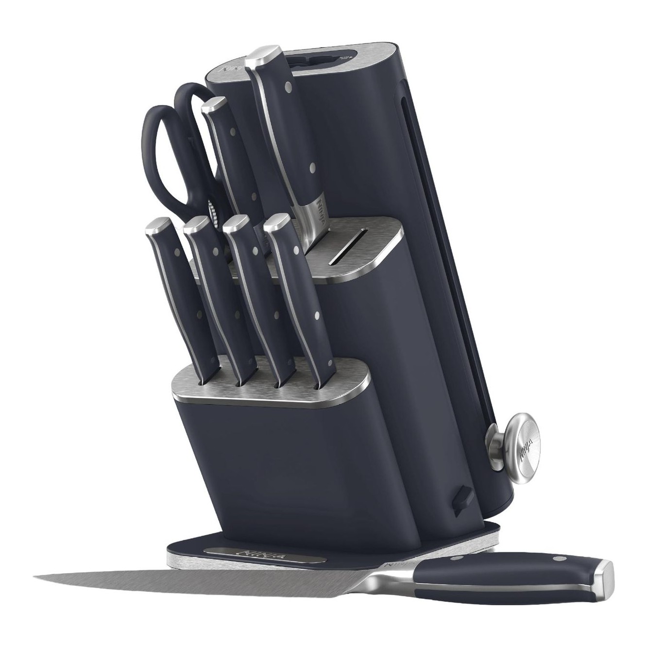 NeverDull 10-Piece German Steel Knife Set with Removable Sharpener