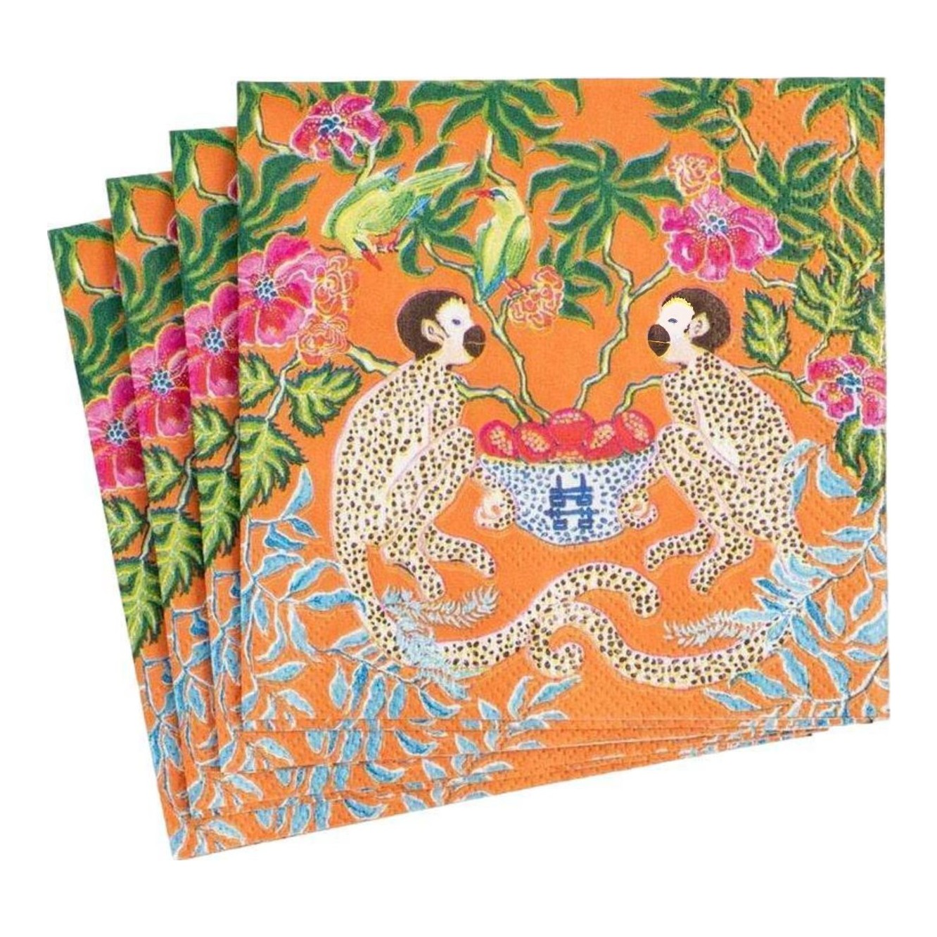 Monkeys Orange Napkin Cocktail