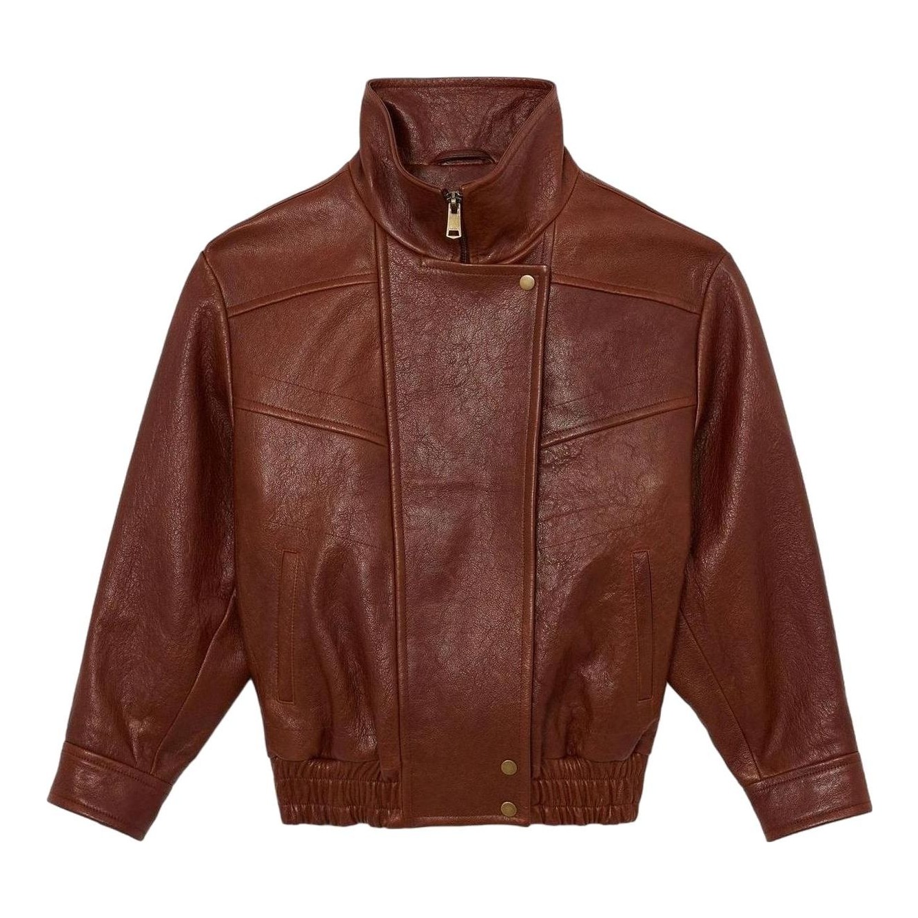 Petra Textured Leather Oversized Jacket