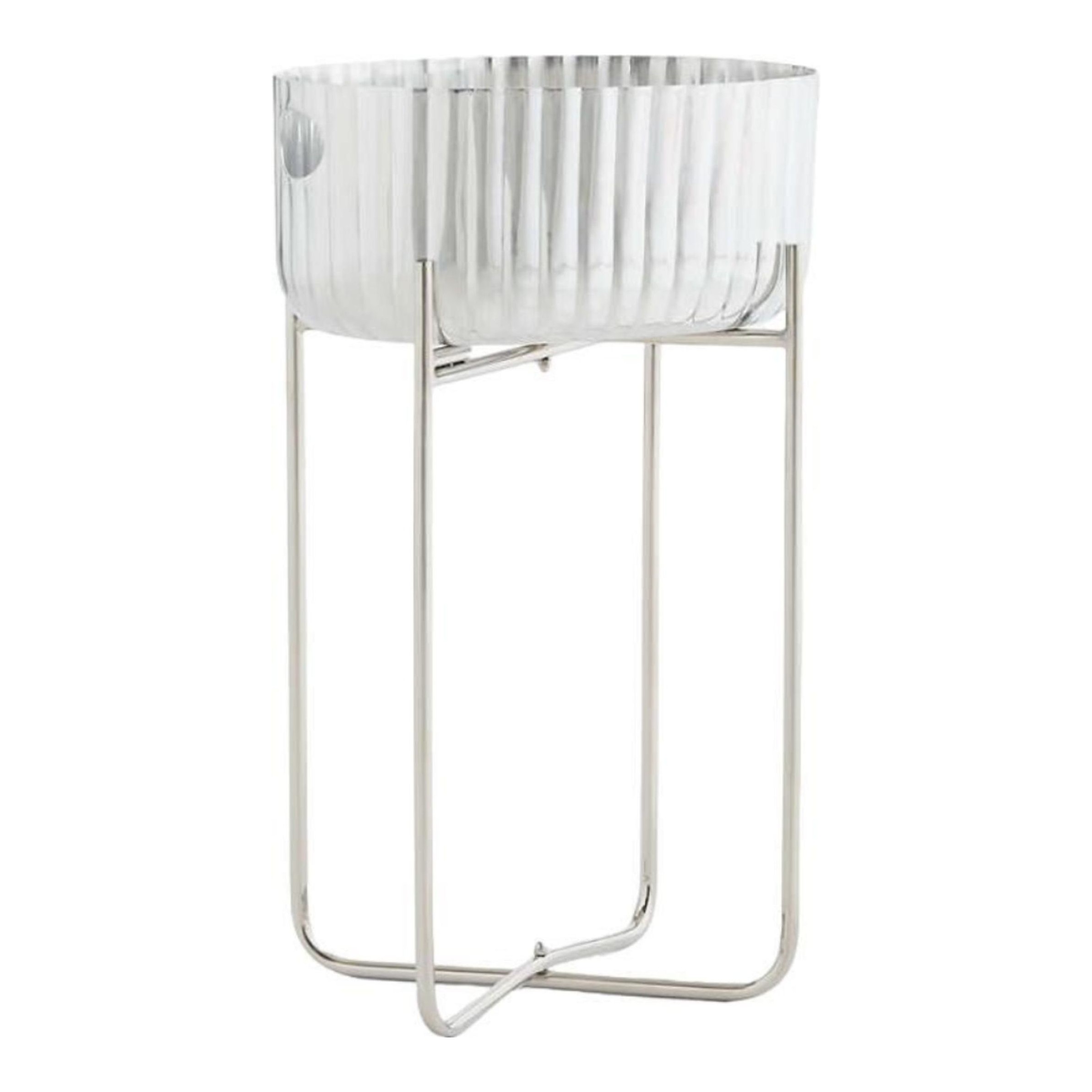 Bash Fluted Beverage Tub with Stainless Steel Stand