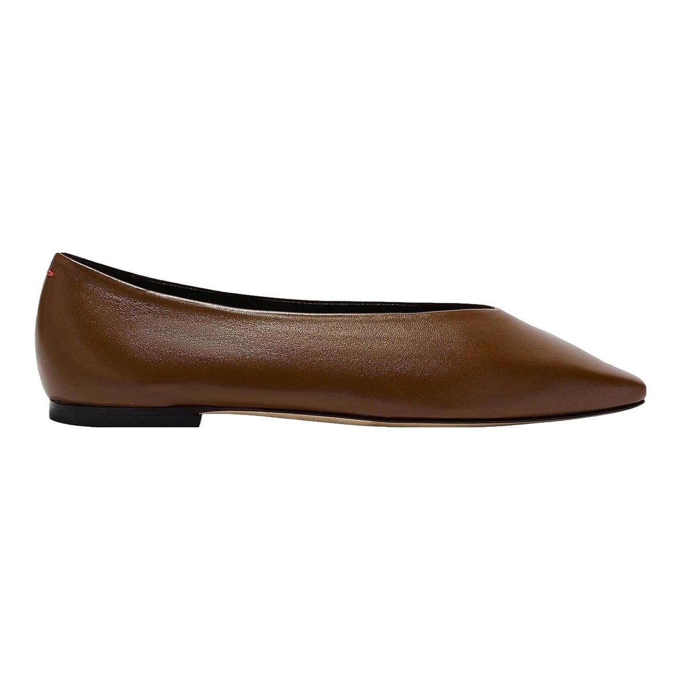 Betty Square-Toe Ballet Flats in Leather