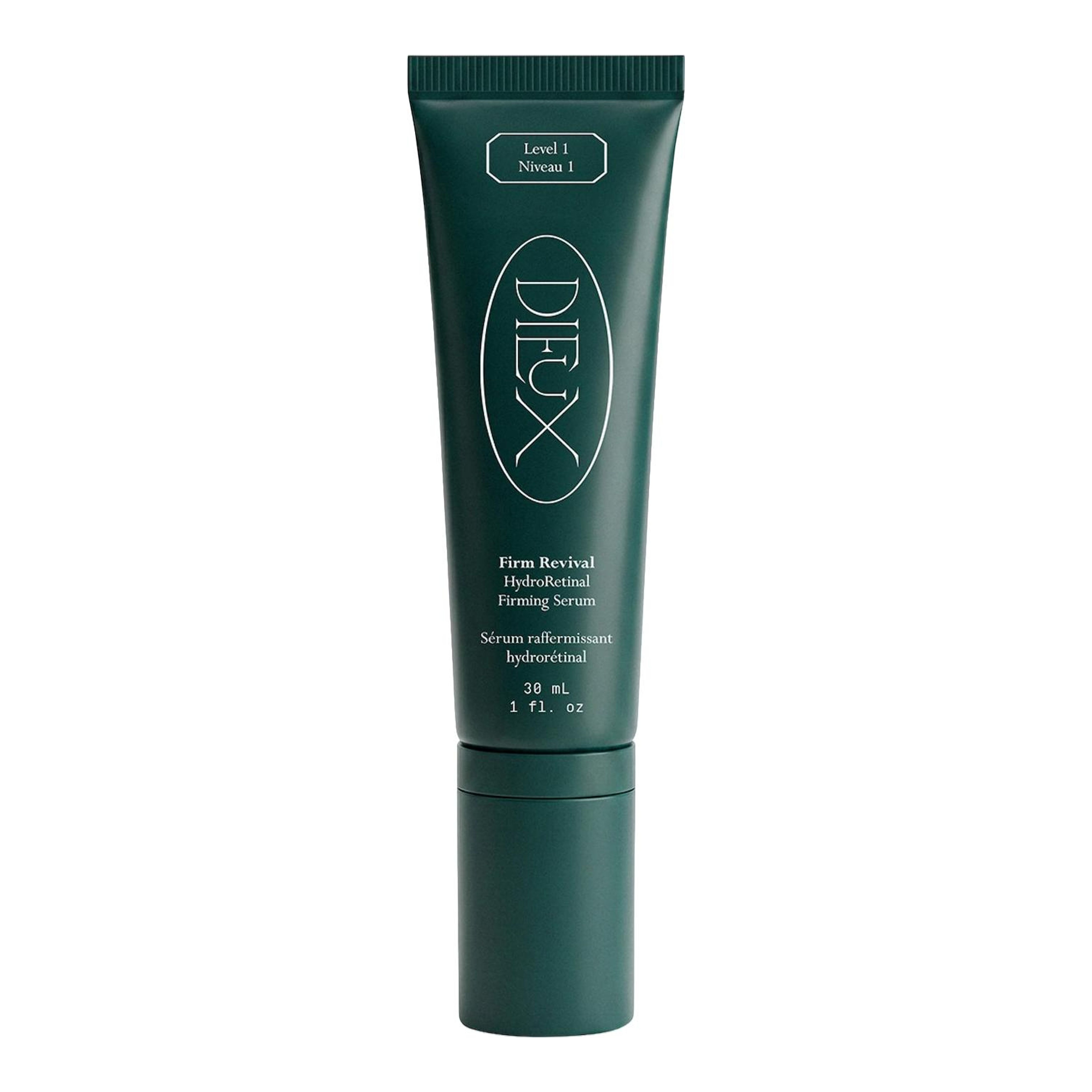 Dieux Skin Firm Revival HydroRetinal firming serum bottle for sensitive skin
