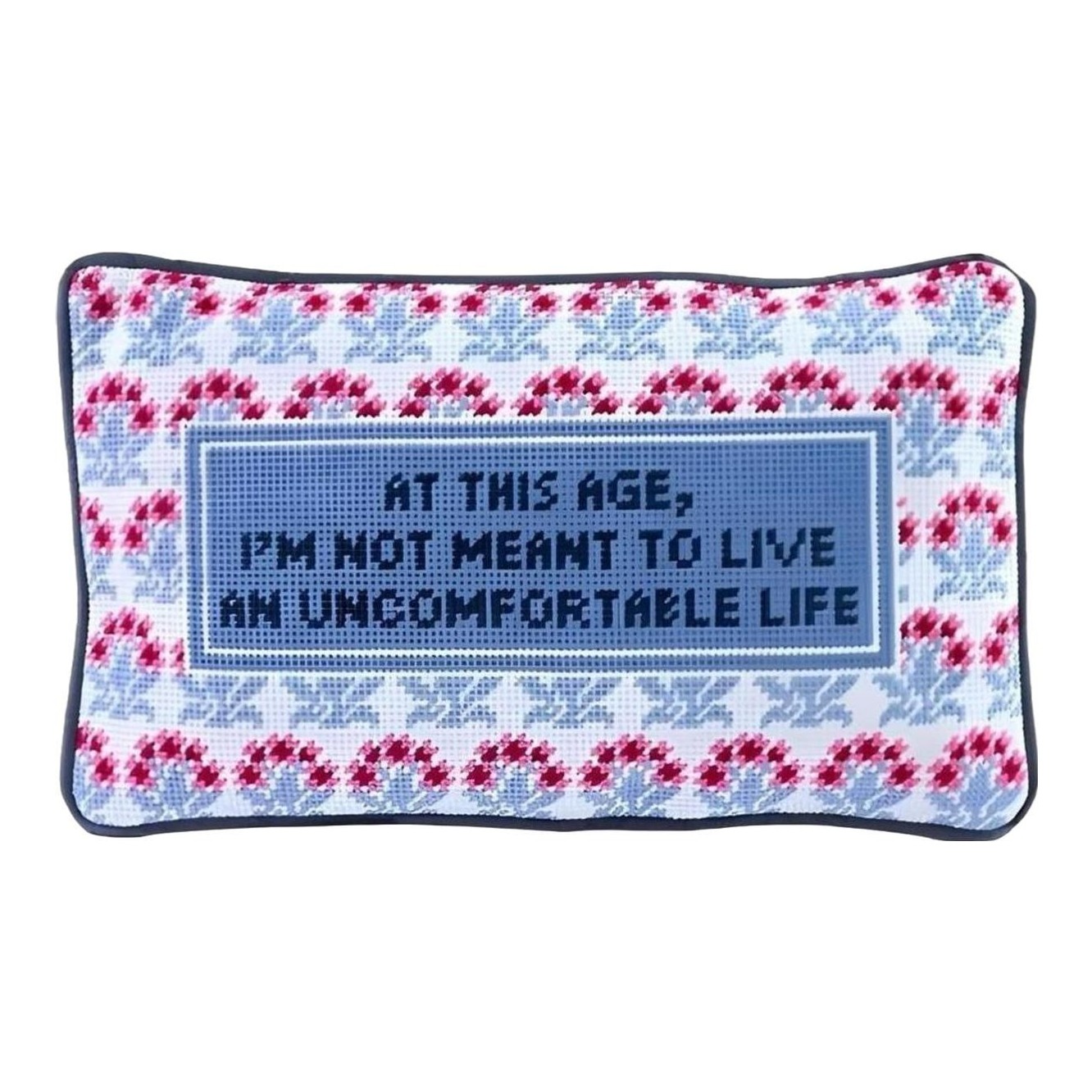 Uncomfortable Needlepoint Pillow