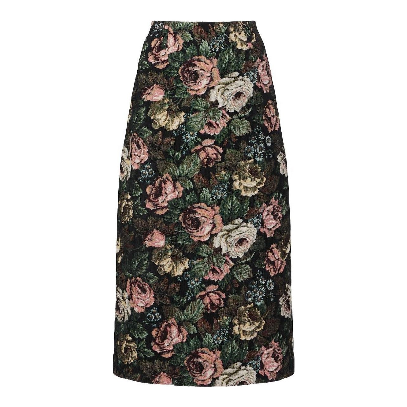 DRIES VAN NOTEN - Floral Jacquard Midi Skirt